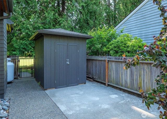 125 Arnold Palmer Pkwy, Sequim, WA 98382 - view of shed featuring a fenced backyard