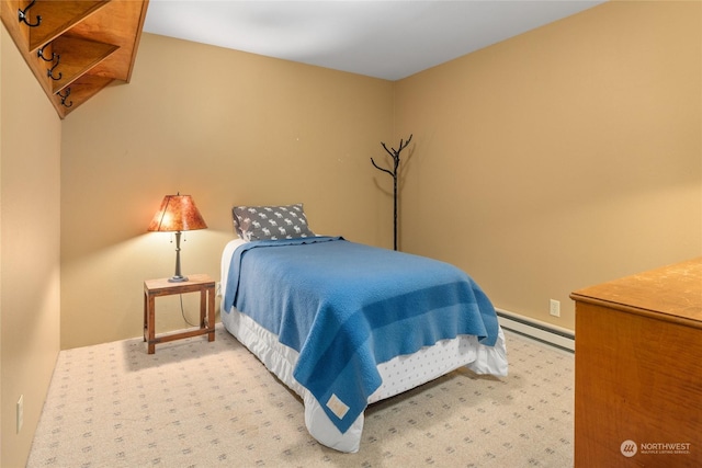 bedroom with baseboard heating