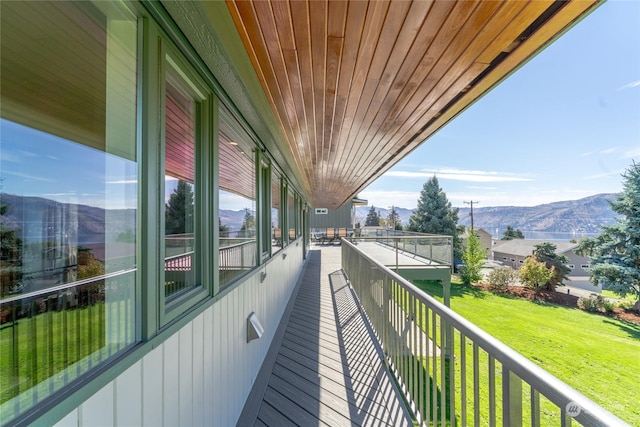 balcony with a mountain view