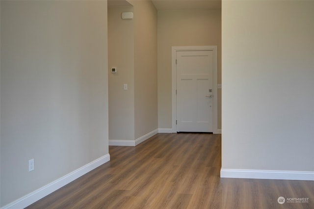 interior space featuring dark wood-type flooring