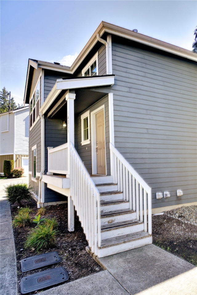 property entrance with a porch