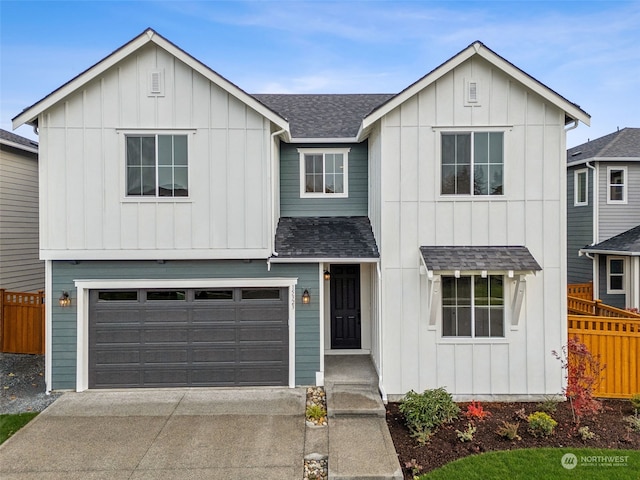 view of front of property featuring a garage