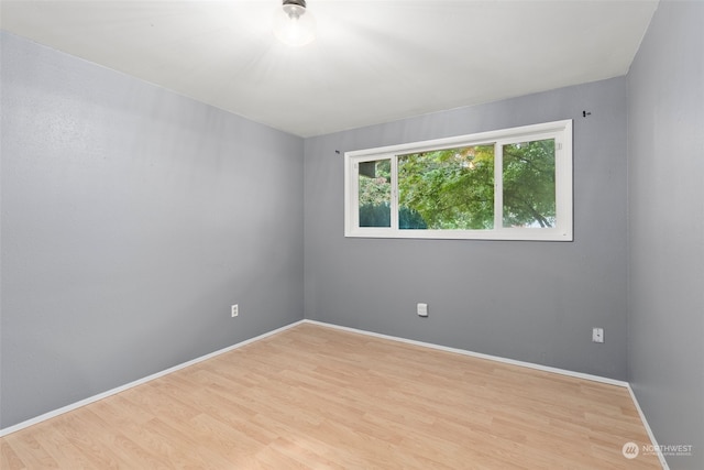 spare room featuring light wood-type flooring