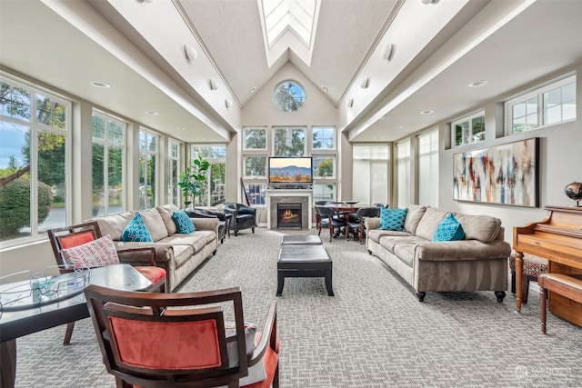 sunroom / solarium featuring vaulted ceiling