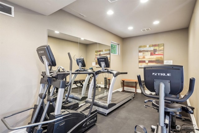 520 SE Columbia River Dr Unit 120, Vancouver, WA 98661 - gym featuring visible vents, baseboards, and recessed lighting
