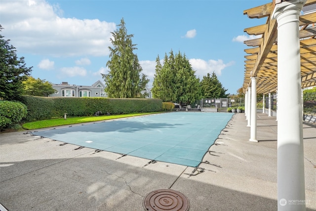 view of pool featuring a patio