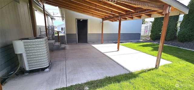 view of patio featuring central AC