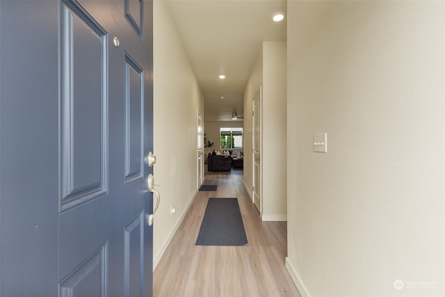 interior space featuring light wood-type flooring