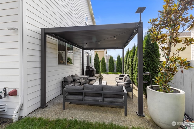 view of patio / terrace featuring outdoor lounge area and area for grilling