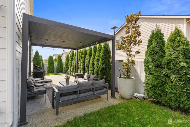 view of patio featuring outdoor lounge area