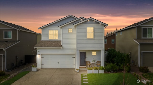 view of front facade with a garage