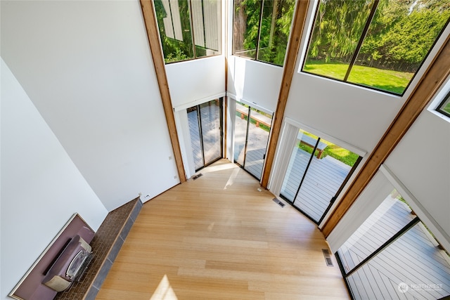 entryway with light hardwood / wood-style flooring