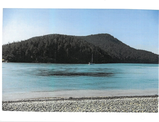 view of water feature with a mountain view