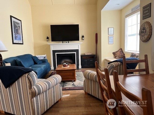 living room featuring hardwood / wood-style flooring