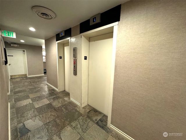 hall featuring elevator