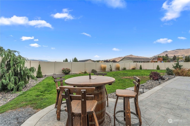 view of patio featuring a fenced backyard