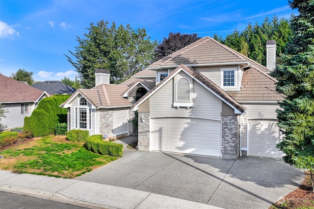 view of property featuring a garage