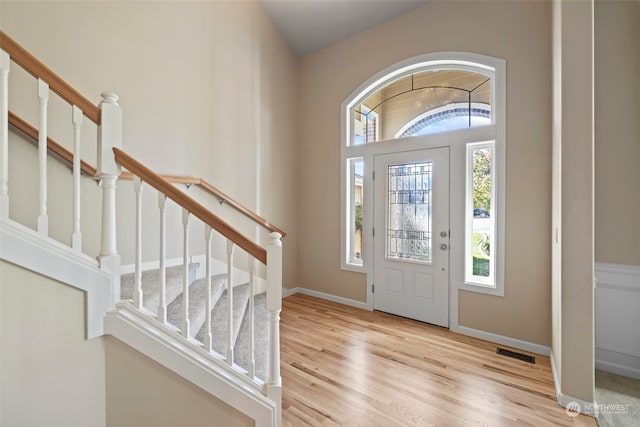 entrance foyer featuring light hardwood / wood-style flooring