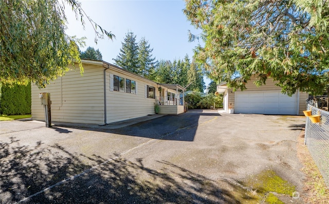 view of home's exterior featuring a garage