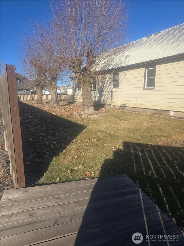 view of yard with fence