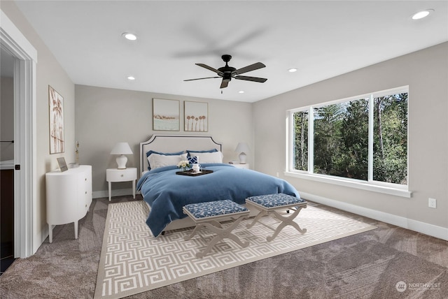7510 172nd Street Ct E, Puyallup, WA 98375 - carpeted bedroom with recessed lighting, baseboards, and a ceiling fan