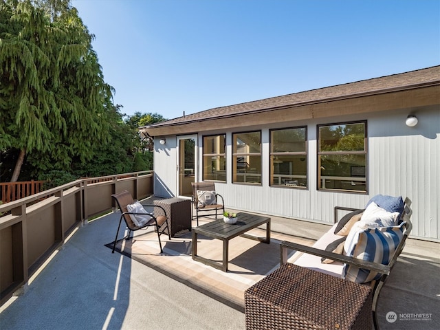 view of patio featuring an outdoor living space