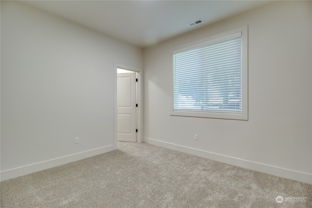 spare room with light carpet