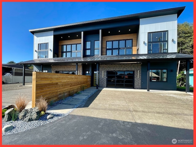 modern home with a carport