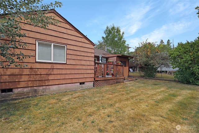 view of yard featuring a deck