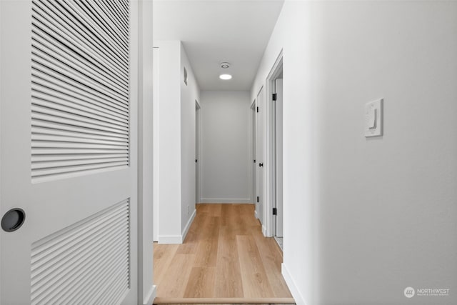 hall featuring light hardwood / wood-style floors