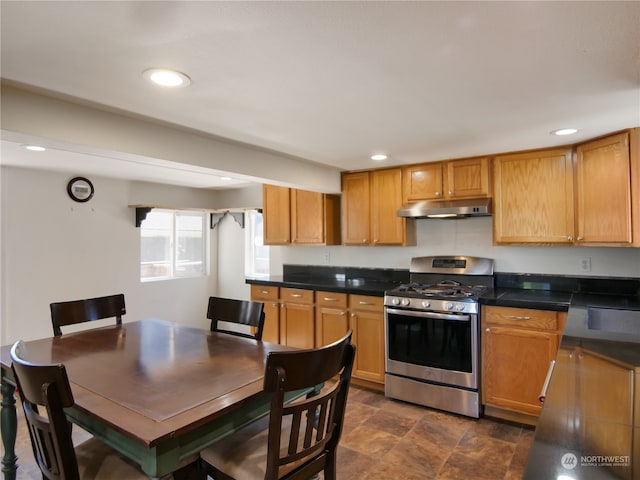 kitchen featuring gas range and sink