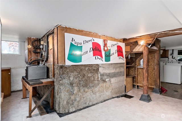 3224 SW Scenic Heights St, Oak Harbor, WA 98277 - basement with independent washer and dryer and tile patterned floors
