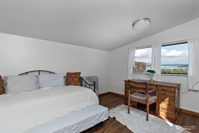 3224 SW Scenic Heights St, Oak Harbor, WA 98277 - bedroom with vaulted ceiling, baseboards, and wood finished floors