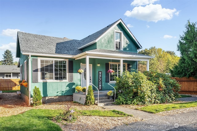 view of front of home with a porch