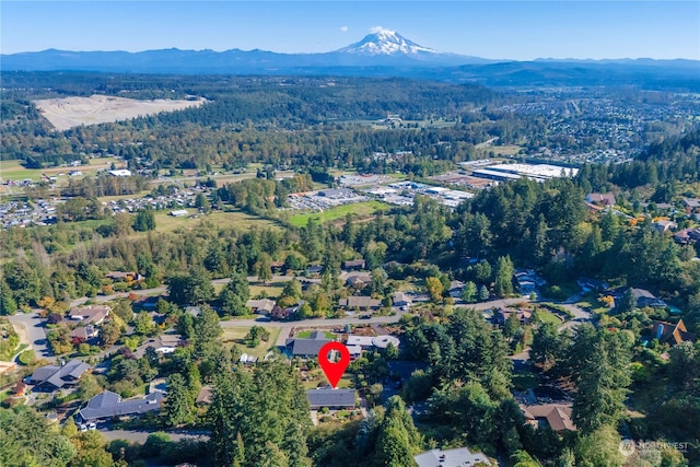 aerial view featuring a mountain view