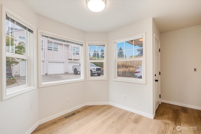 empty room featuring light hardwood / wood-style floors