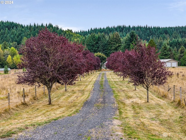 view of street featuring a rural view