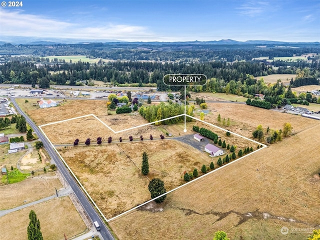 aerial view featuring a rural view