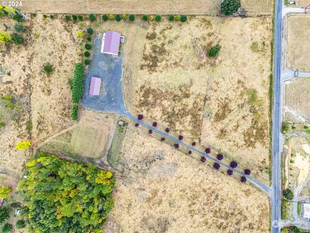 aerial view with a rural view