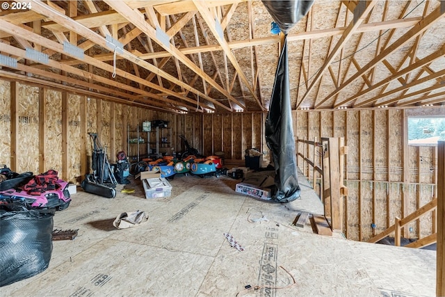 misc room featuring vaulted ceiling