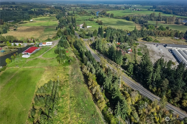 aerial view with a rural view