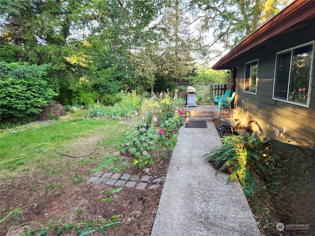 view of yard featuring a deck