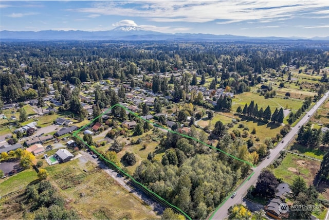 aerial view featuring a mountain view