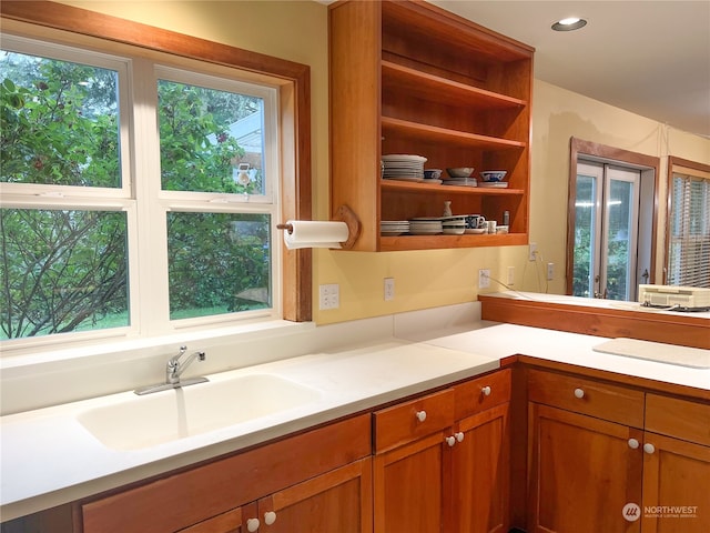 kitchen featuring plenty of natural light and sink