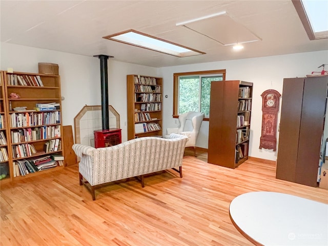 living area with light wood-type flooring