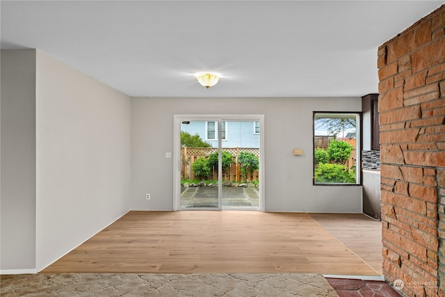 empty room featuring light hardwood / wood-style floors and a wealth of natural light