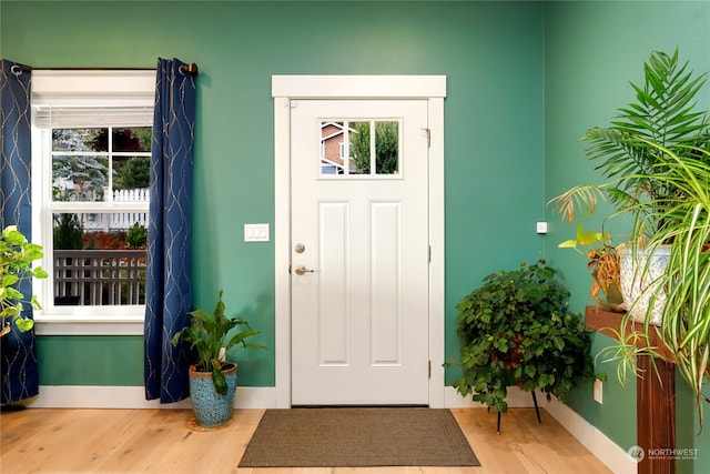 entrance foyer with hardwood / wood-style floors