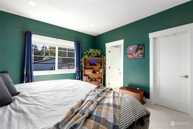 view of carpeted bedroom