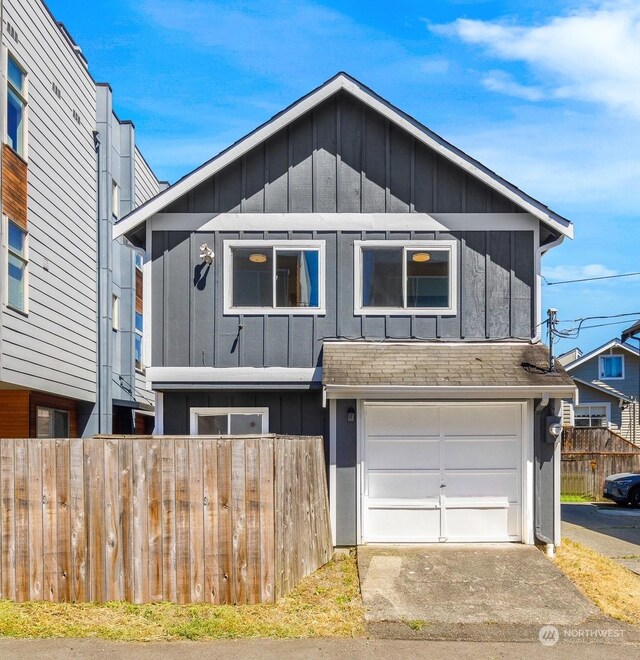 view of front of home with a garage