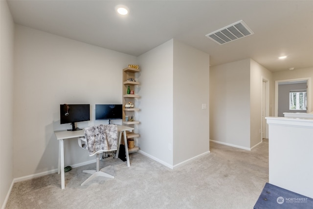 view of carpeted office